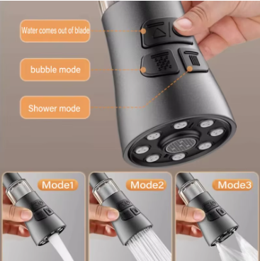 Extension universelle de robinet de cuisine avec fonction de filtre, aérateur, filtre anti-éclaboussures, buse de barboteur de robinet de lavabo, aérateur