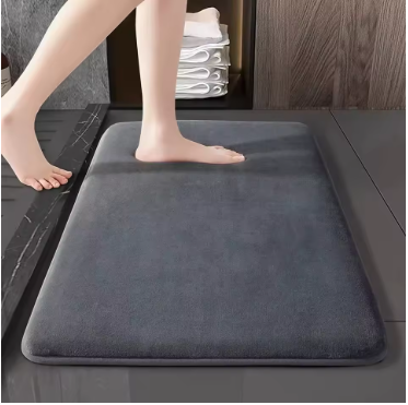 Tapis de sol de salle de bain en velours corail