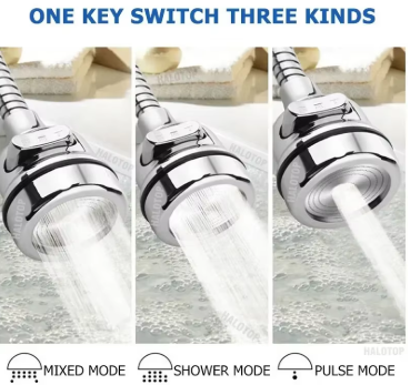 Robinet d'évier 2/3 Modes, Rotation à 360 degrés, Tube d'extension de filtre, robinet d'économie d'eau de douche