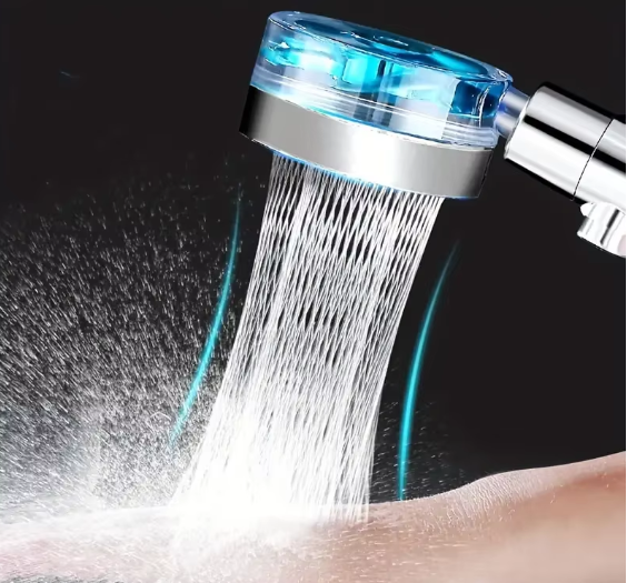 Pommeau de douche à main, 360 ° Ventilateur à Turbine rotatif, haute pression, économie d'eau, filtre de douche