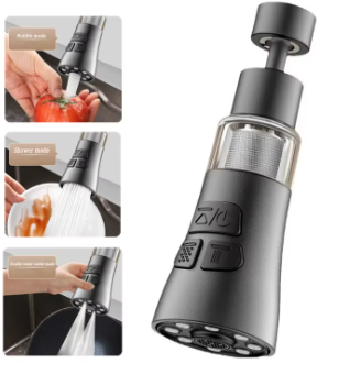 Extension universelle de robinet de cuisine avec fonction de filtre, aérateur, filtre anti-éclaboussures, buse de barboteur de robinet de lavabo, aérateur