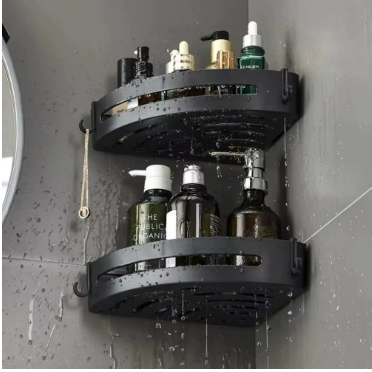 Étagères de rangement adhésives pour salle de bain, porte-shampoing, porte-serviettes d'angle, sans perçage